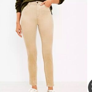 LOFT Corduroy Jeans High Waist Skinny Cords Light Cream 10P / 30 NWOT
